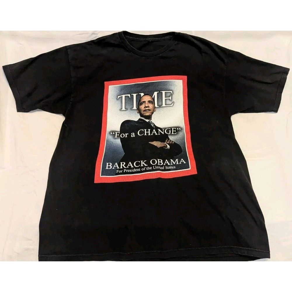 Barack Obama Time Magazine T Shirt XL Democrat Trump Harris Election Vintage
